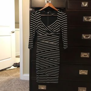 White House Black Market striped bandage dress